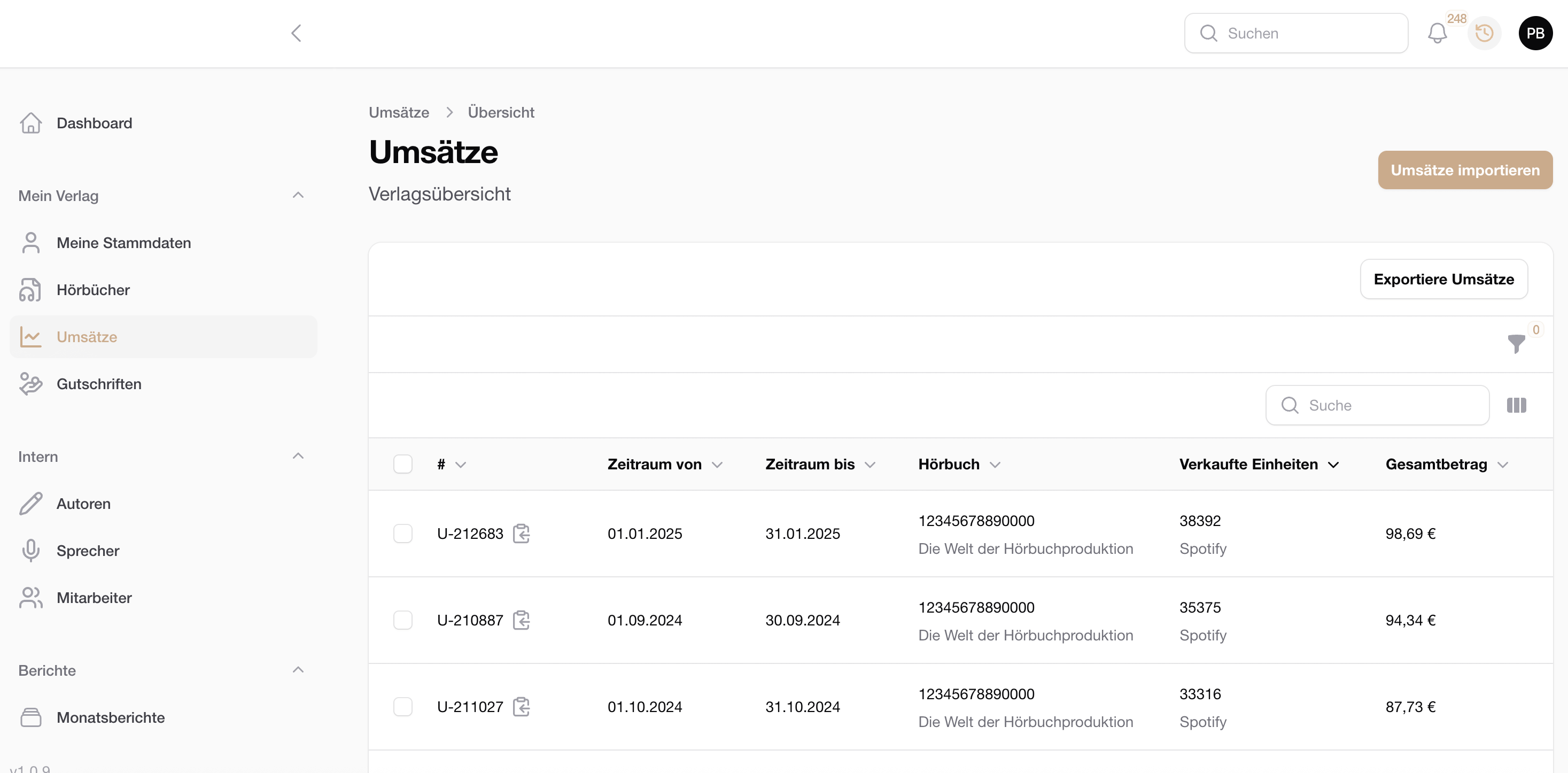 Audio Admin Dashboard